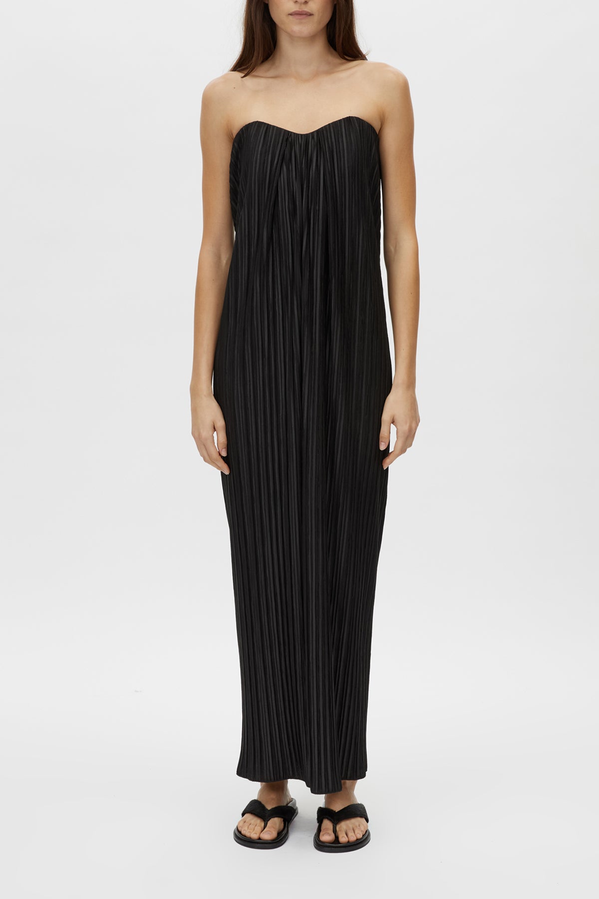 Lucent Midi Dress - CAMILLA AND MARC Lucent draped strapless black midi dress