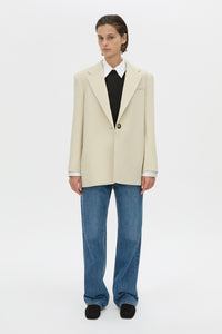Styled view CAMILLA AND MARC Mackinley oversized blazer in pistachio.
