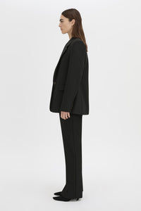 Side view CAMILLA AND MARC Mackinley single-breasted blazer in black.