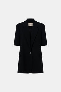 Ghost view CAMILLA AND MARC Mackinley short sleeve blazer in black.