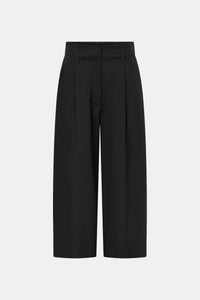 Ghost view CAMILLA AND MARC Magnolia Drill Pant in black with centre front and back pleats.
