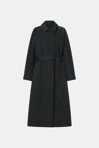 Ghost view CAMILLA AND MARC Mahdavi Trench in Grey with oversized silhouette and dropped raglan long sleeves.
