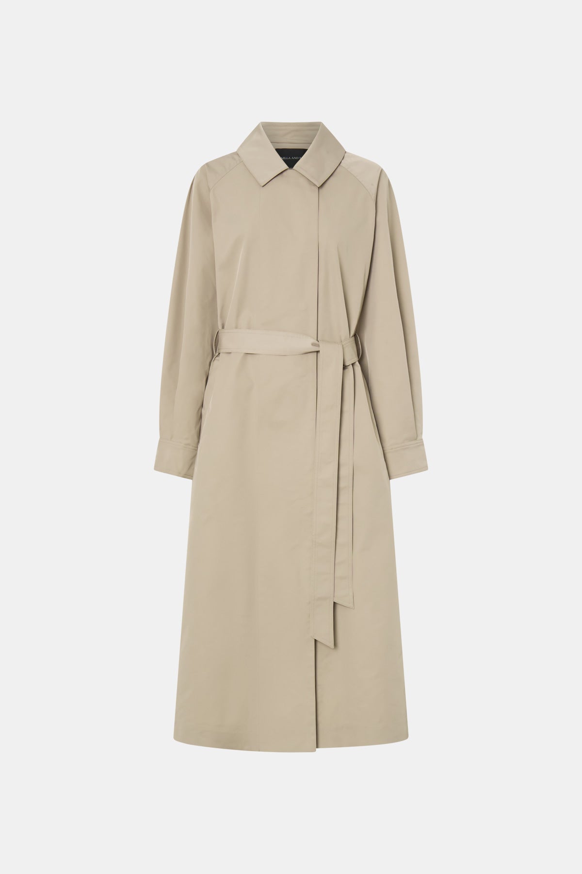 Mahdavi Trench - CAMILLA AND MARC Mahdavi oversized tan trench coat with dropped raglan long sleeves