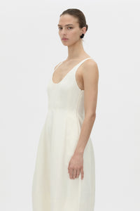 Cropped view CAMILLA AND MARC Mala midi dress in cream.
