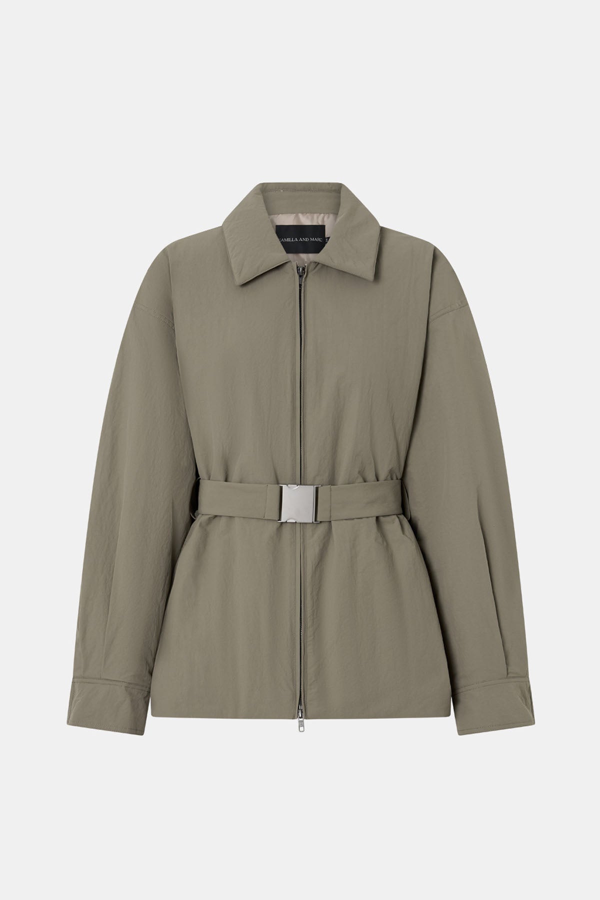 Ghost View - CAMILLA AND MARC Manon Padded Belted Jacket in clay.