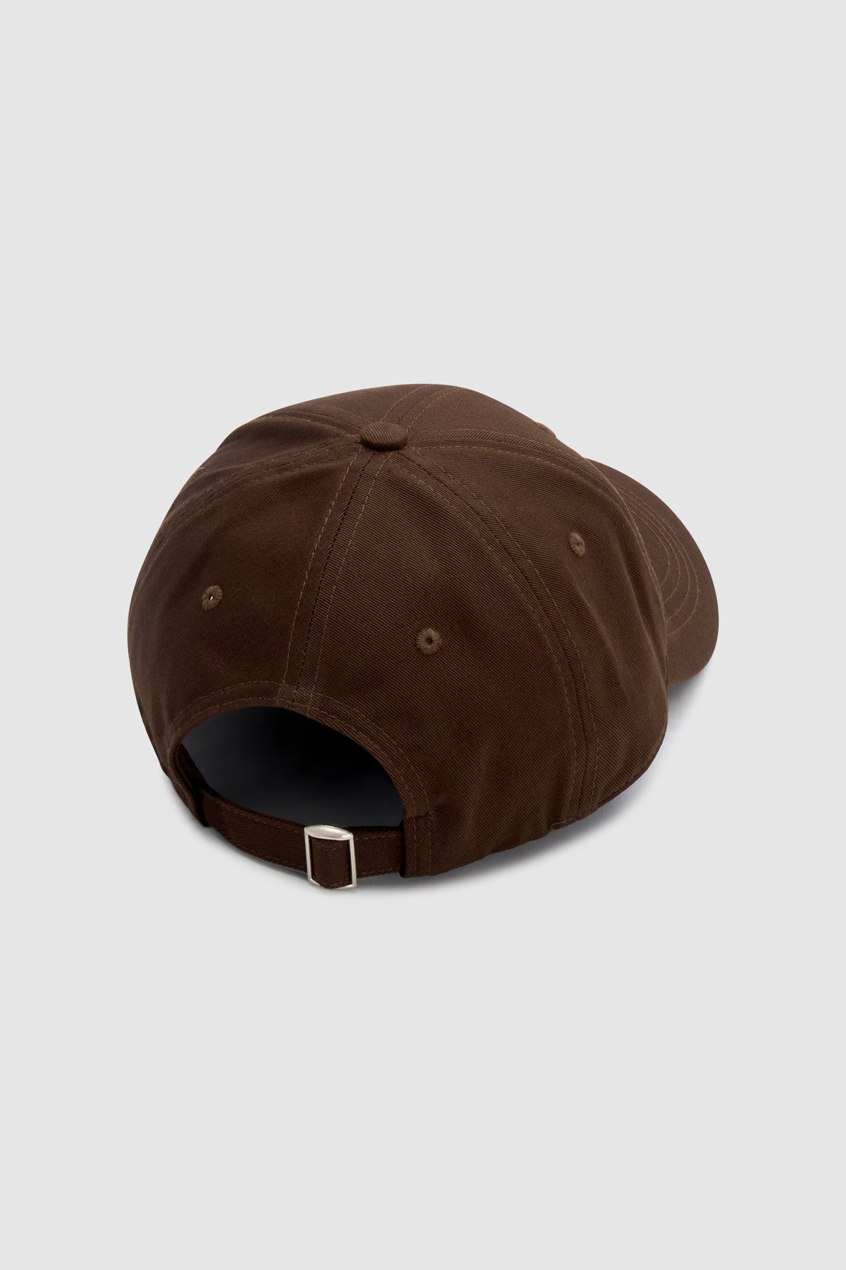 Back view CAMILLA AND MARC Maren Embroidered Cap in Chocolate Brown with front embroidered artwork.