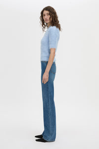 Side view CAMILLA AND MARC Maxime slim fit knit t-shirt.
