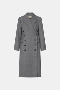 Ghost view CAMILLA AND MARC Meyer Double Breasted Coat in Charcoal Grey crafted from 100% Australian wool.