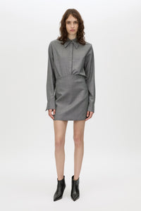 Meyer Shirt - CAMILLA AND MARC Meyer long sleeve man-style collared shirt in charcoal grey