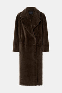 Ghost view CAMILLA AND MARC Nala Furry Coat in Truffle.