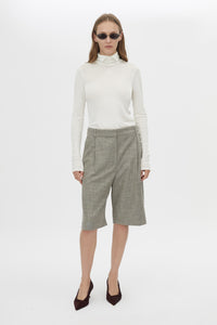Front styled view CAMILLA AND MARC Nestor Short in Chocolate Marle with a tailored cut and waistband detail.