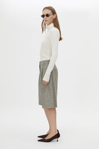 Side view CAMILLA AND MARC Nestor Short in Chocolate Marle with a tailored cut and waistband detail.