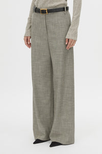 Cropped view CAMILLA AND MARC Nestor Pant in Chocolate Marle with a wide‑leg silhouette.