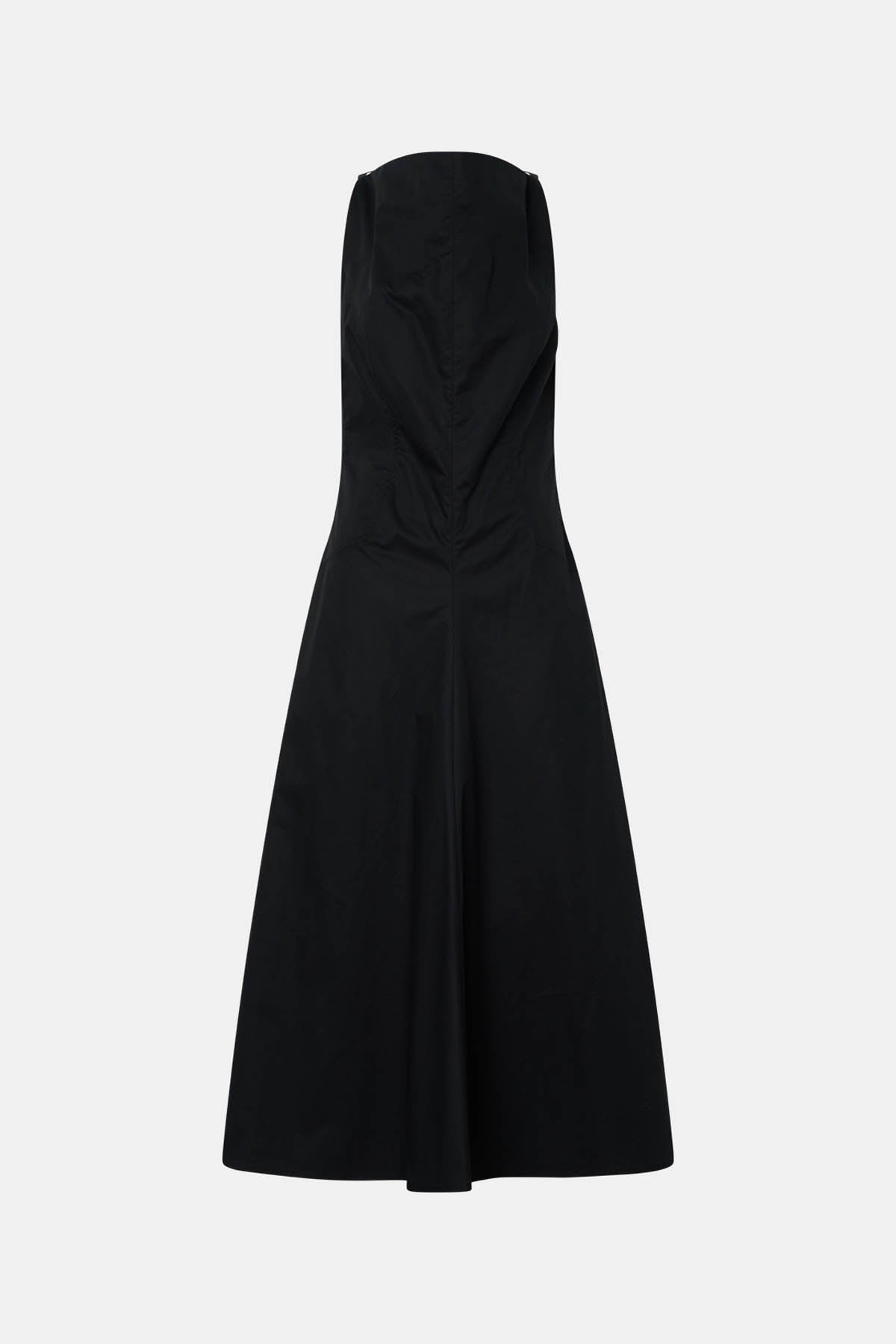 Ghost view CAMILLA AND MARC Onesto Cotton Midi Dress in black with a cowl neckline.