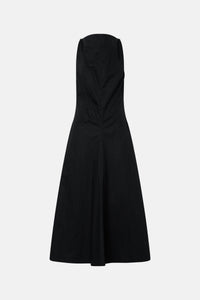 Ghost view CAMILLA AND MARC Onesto Cotton Midi Dress in black with a cowl neckline.