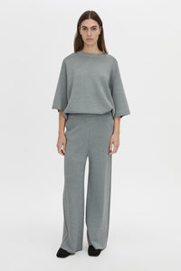 Front view CAMILLA AND MARC Onyi Marle Knit Lounge Pant in grey marle.