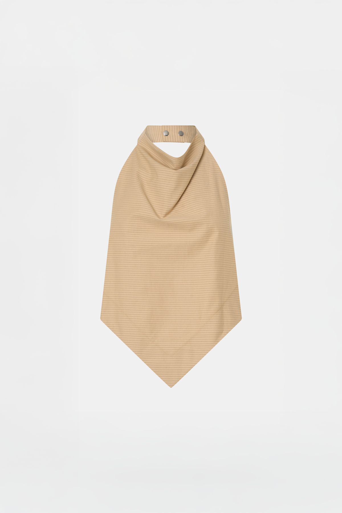Ghost view CAMILLA AND MARC Oren Stripe Crop Top with a handkerchief high-neckline.