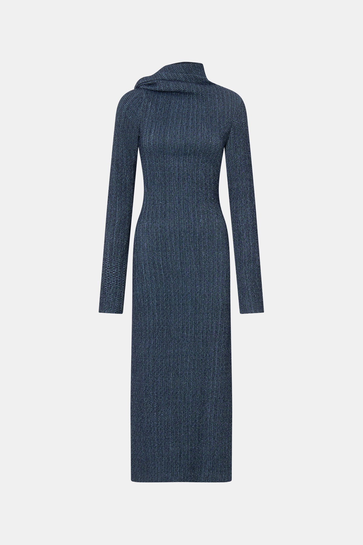Orsa Midi Dress - CAMILLA AND MARC Orsa textured jersey long sleeve midi dress in navy blue