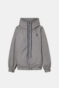 Ghost view CAMILLA AND MARC Pierce Check Anorak in Birch Check with hooded design and embroidered monogram.