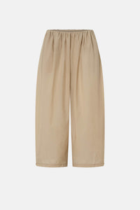 Ghost view CAMILLA AND MARC Pietro Gathered Wide Leg Pant in stone with a voluminous leg.