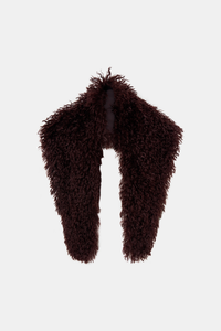 Ghost view CAMILLA AND MARC Renley Stole in burgundy faux‑fur.
