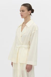 Cropped view CAMILLA AND MARC Rhia Sheer Cropped Trench in ivory white with a relaxed fit.