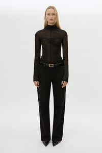 Front view CAMILLA AND MARC Rune Denim Jean in Black with a mid‑rise straight‑leg fit.
