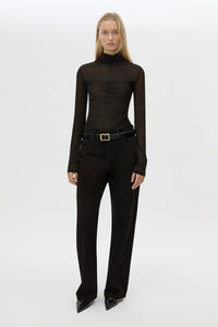 Front styled view CAMILLA AND MARC Rune Denim Jean in Black with a mid‑rise straight‑leg fit.