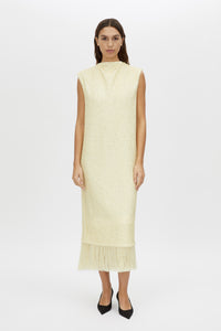 Sabel Maxi Dress - CAMILLA AND MARC Sabel sequin lemon yellow sleeveless maxi dress with fringing