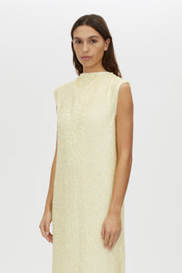 Sabel Maxi Dress - CAMILLA AND MARC Sabel sequin lemon yellow sleeveless maxi dress with fringing