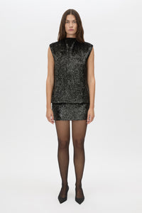 Sabel Sequins Mini Skirt - CAMILLA AND MARC Sabel black sequin micro mini skirt