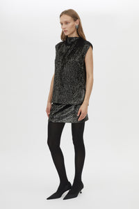 Front view CAMILLA AND MARC Sabel Skirt in Black styled with the Sabel Top.