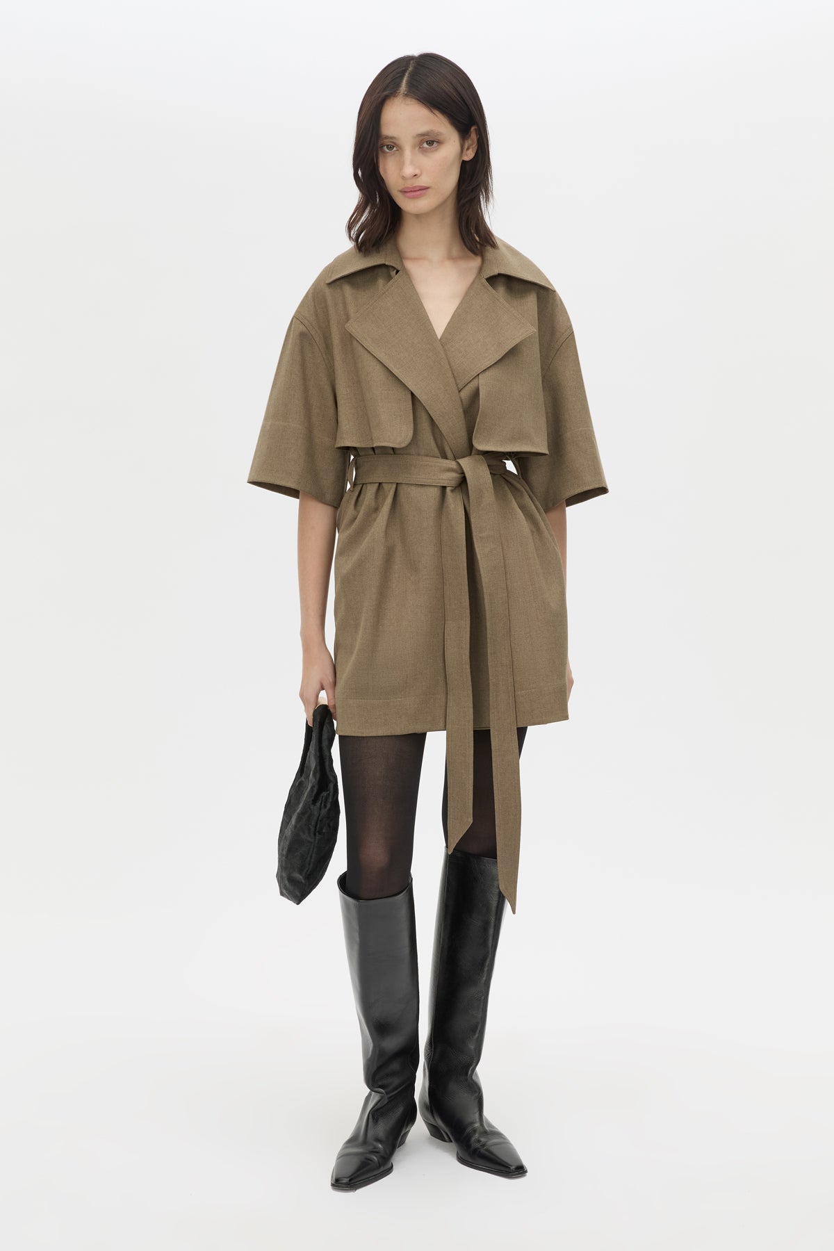 Sander Dress - CAMILLA AND MARC Sander mini short-sleeve trench dress in sable marle