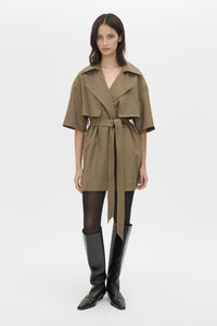 Sander Dress - CAMILLA AND MARC Sander mini short-sleeve trench dress in sable marle