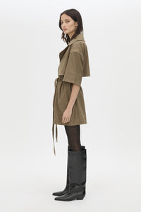 Sander Dress - CAMILLA AND MARC Sander mini short-sleeve trench dress in sable marle