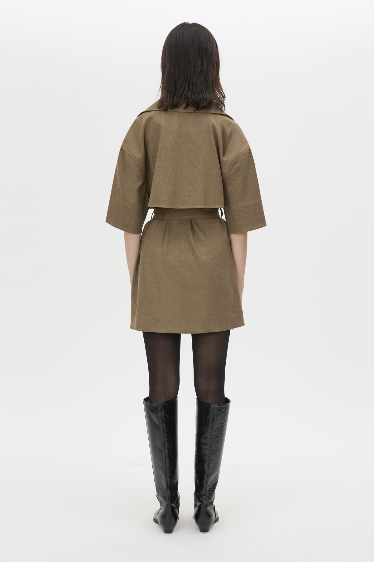 Sander Dress - CAMILLA AND MARC Sander mini short-sleeve trench dress in sable marle