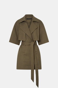 Sander Dress - CAMILLA AND MARC Sander mini short-sleeve trench dress in sable marle