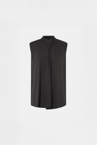 Ghost view CAMILLA AND MARC Senae Draped Knot Sleeveless Top in charcoal grey.