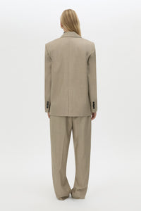 Back view CAMILLA AND MARC Seri Blazer in Stone Marle with back vent.