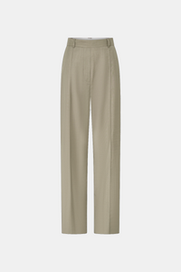 Ghost view CAMILLA AND MARC Seri Pant in Stone Marle with mid‑rise tailored fit and front pintuck detailing.