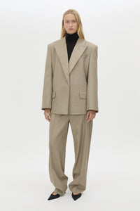 Front view CAMILLA AND MARC Seri Pant in Stone Marle styled with Seri Blazer.