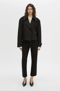 Front-styled view CAMILLA AND MARC Siona Printed Long Sleeve Bodysuit with high‑neckline.