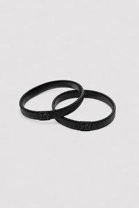 Ghost View - CAMILLA AND MARC Sleeve Monogram garter pair in black. 
