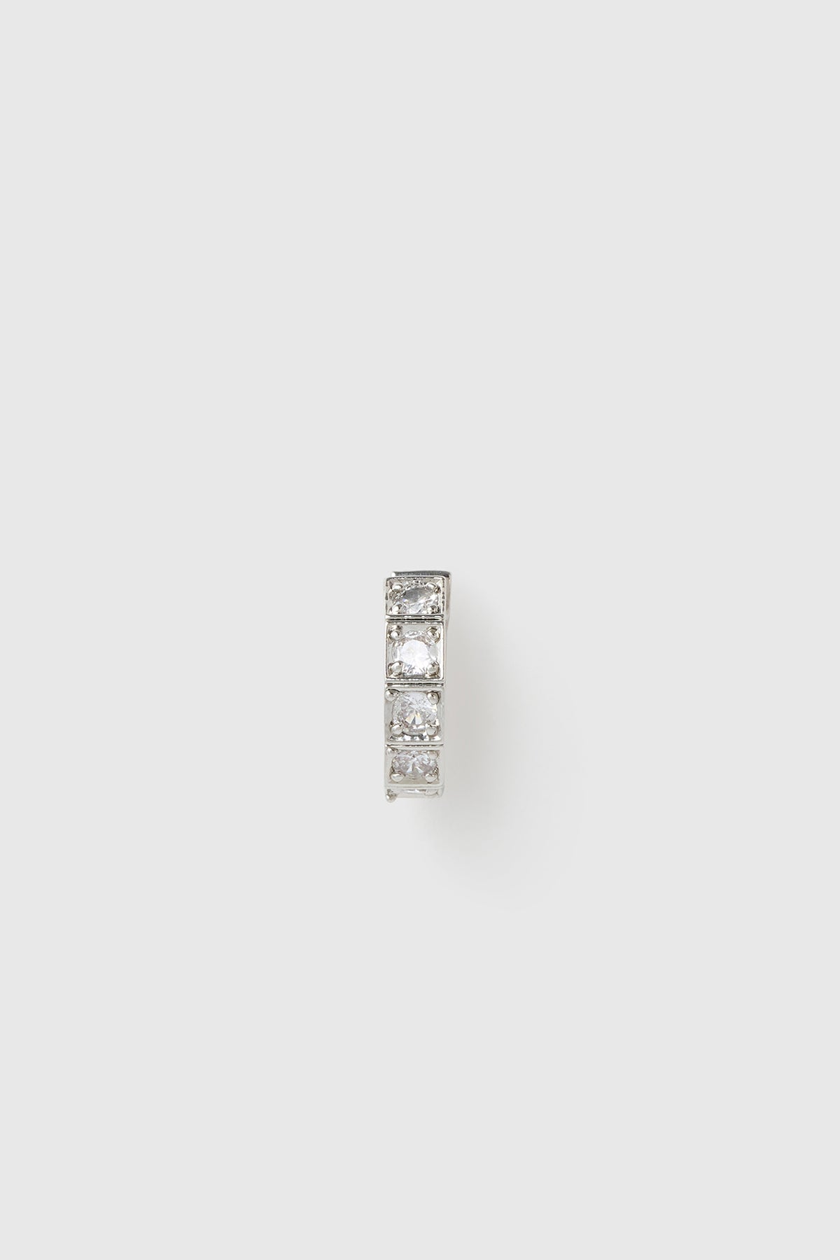 Front ghost view CAMILLA AND MARC Sloane Ear Cuff in Silver rhodium plating.