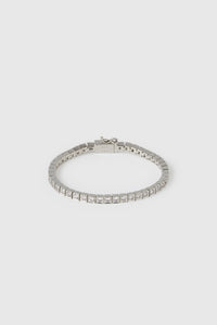 Front view CAMILLA AND MARC Sloane Bracelet in Silver finished with rhodium plating.