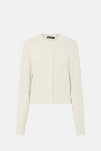 Ghost view CAMILLA AND MARC Soleo Textured Knit Cardigan in cream.
