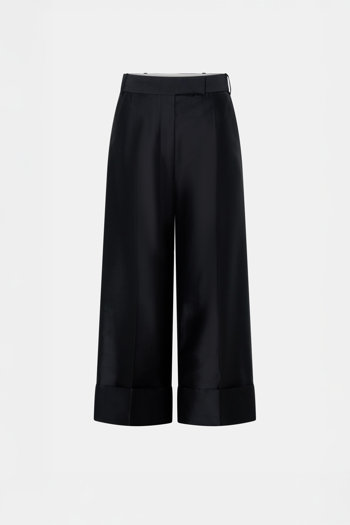 Ghost view CAMILLA AND MARC Sona Crop Pant in black with wide‑leg culotte design.