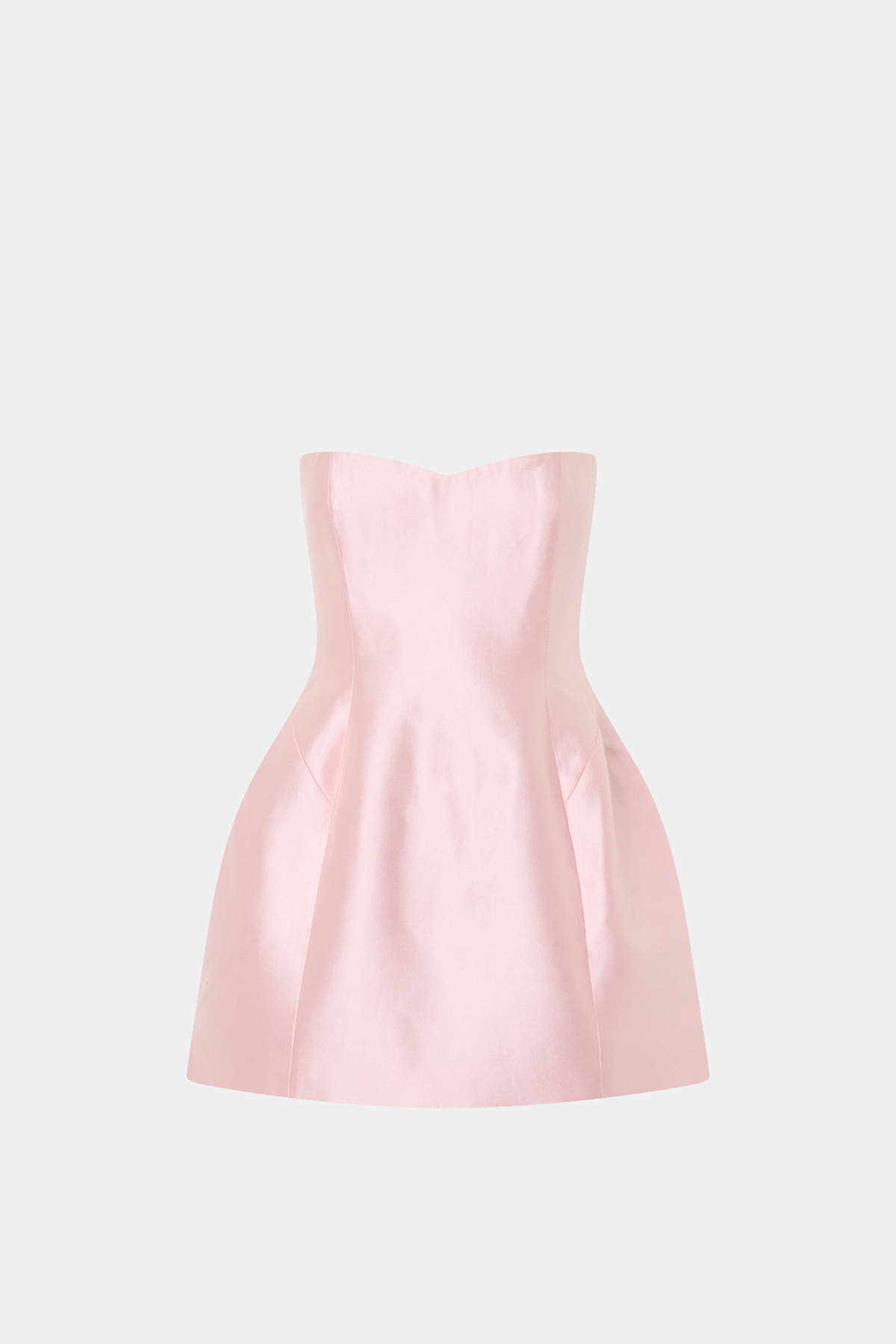 Ghost view CAMILLA AND MARC strapless Sona Mini Dress in ice pink with structured internal bodice.