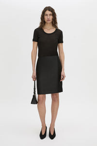 Front-styled view CAMILLA AND MARC Sona Pencil Skirt in black with knee‑length hem.