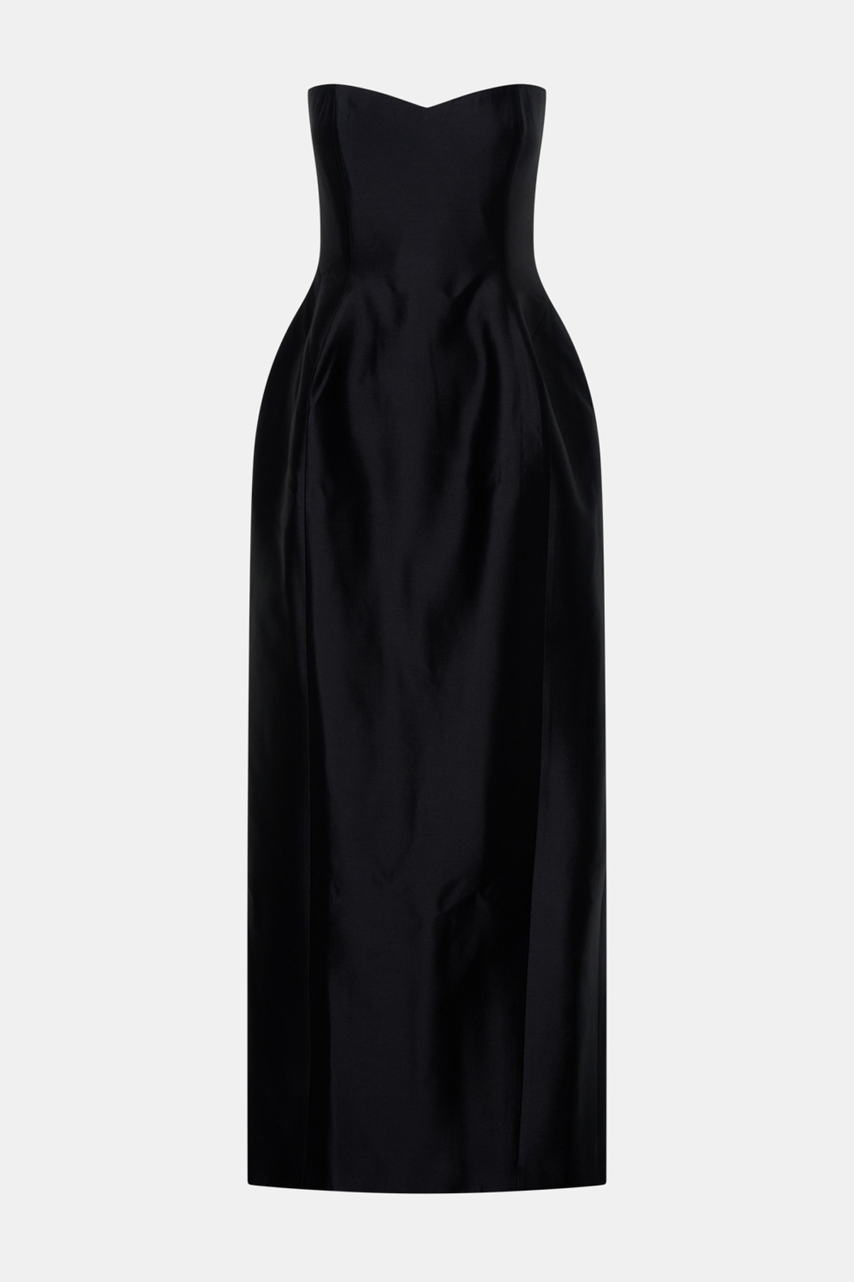 Ghost view CAMILLA AND MARC strapless Sona Maxi Dress in black with structured internal bodice.